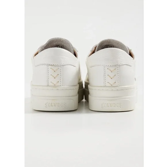 Soludos Ibiza Platform Leather Sneakers Size 8 Oasis White Casual Comfortable - Picture 4 of 14